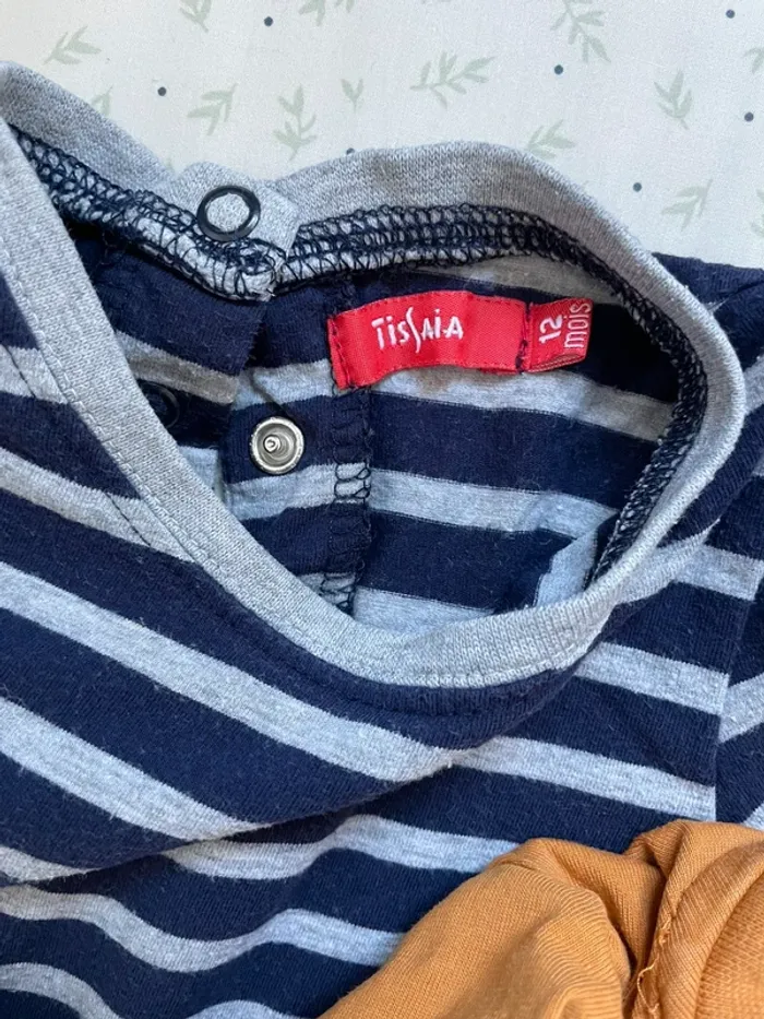 Lot 2 tee shirts manches longues coton 12 mois - photo numéro 3