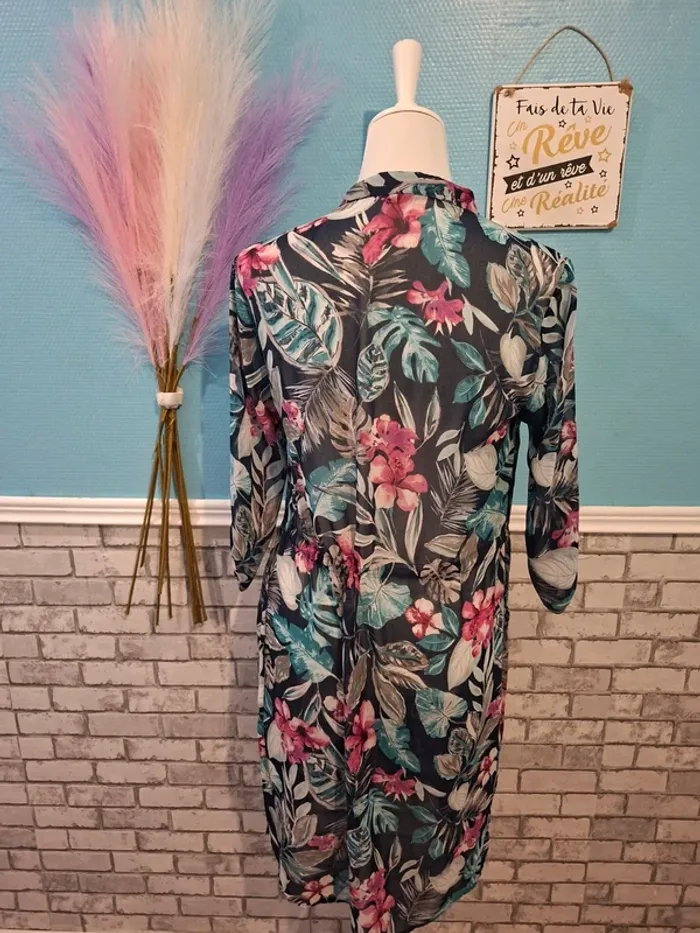 💄Tunique longue à motif fleuri et feuillage tropical 💄 - photo numéro 3