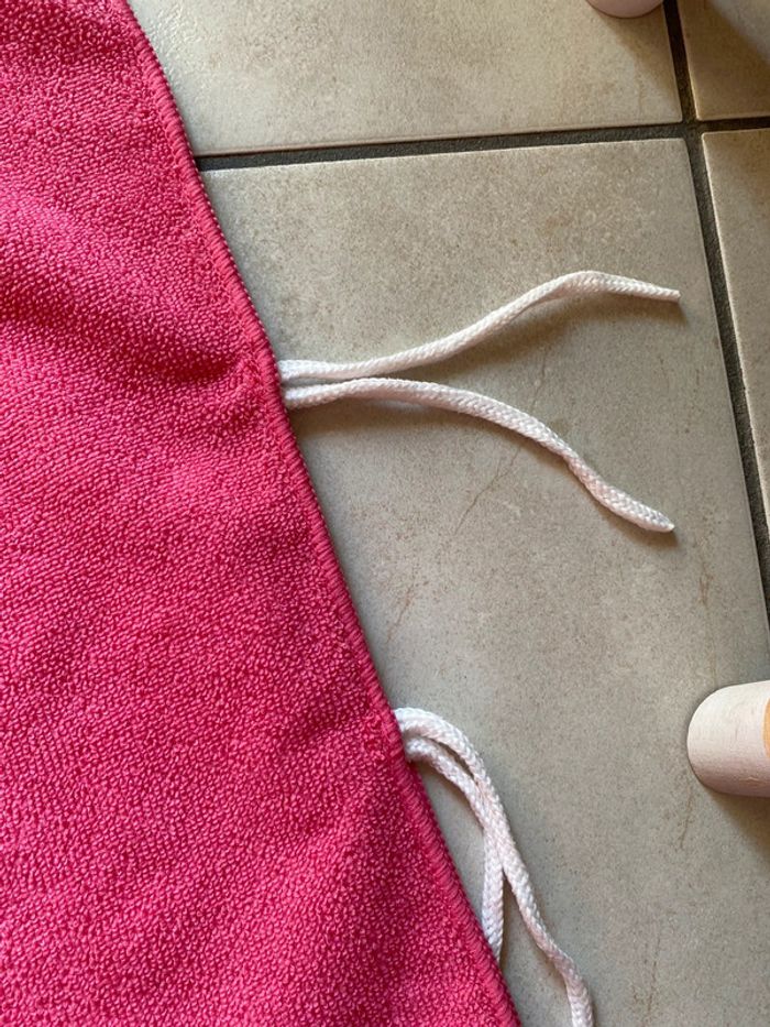 Poncho de bain microfibre rose fille avec capuche - photo numéro 3