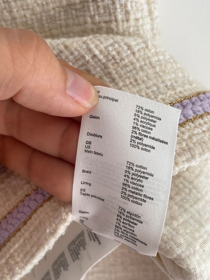Ensemble veste + jupe Maje tweed liseré lilas – Taille 36 - photo numéro 14