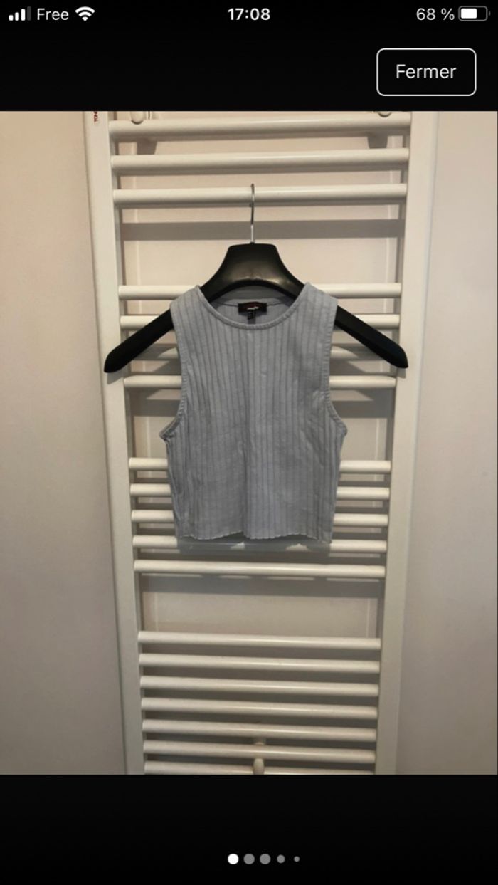 Debardeur crop top bleu clair