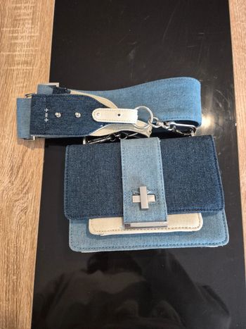 Sac bandoulière en jean Lena situation