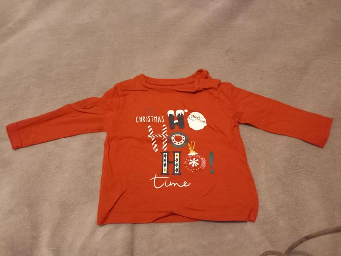 T-Shirt Manches Longues Thème Noel Taille 12 mois