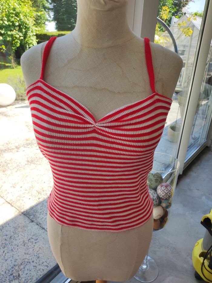 Top rouge blanc Taille 42