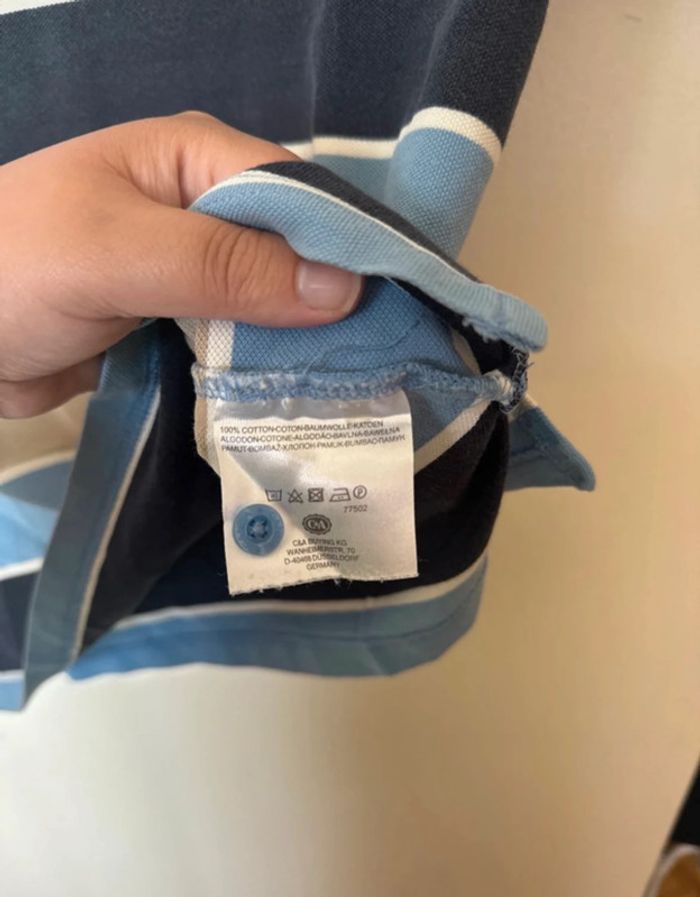 Polo. Homme. À manches courtes. Bleu, gris et noir. Canda. - photo numéro 5
