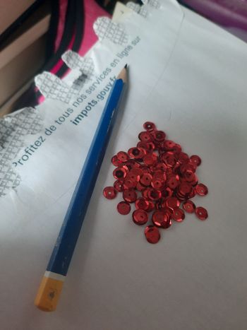Perle sequins rouge lot de 100
