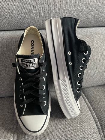 Converse basse noire plate-forme 39 en toile