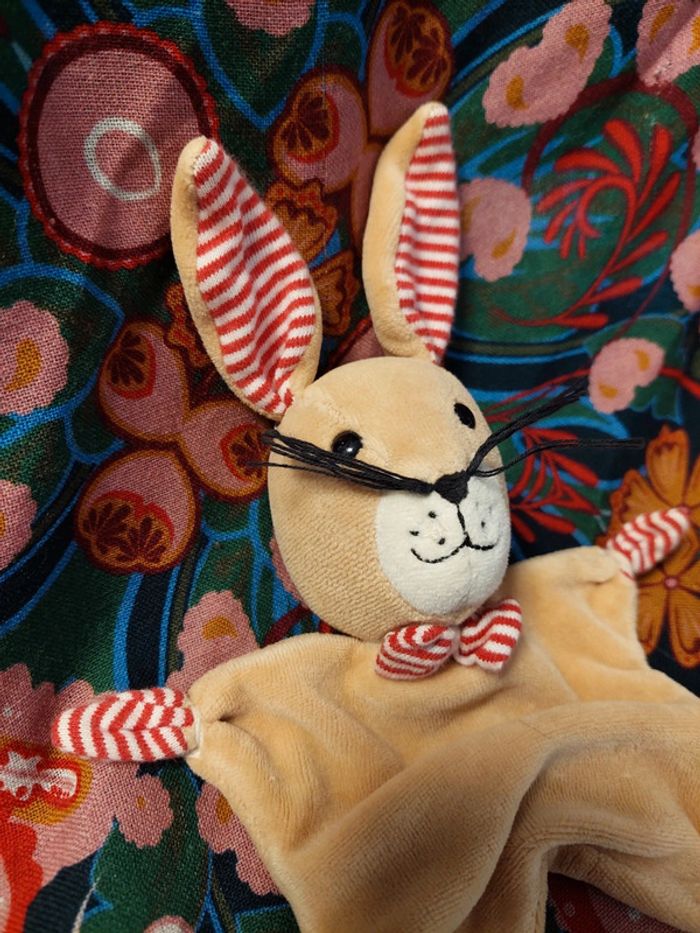 Sterntaler - doudou marron lapin nouettes rouges - photo numéro 2