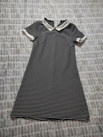 Robe a rayures style marinière noir et blanc col claudine Jennyfer taille S 36