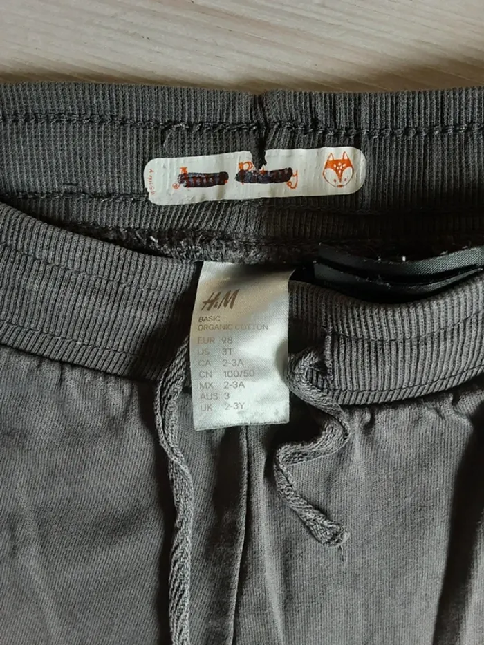 Jogging gris coton biologique T. 98cm - photo numéro 3