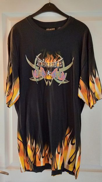 T-shirt vintage flamme des années 90 - Xtreme -Acheté aux Etats Unis-Taille M