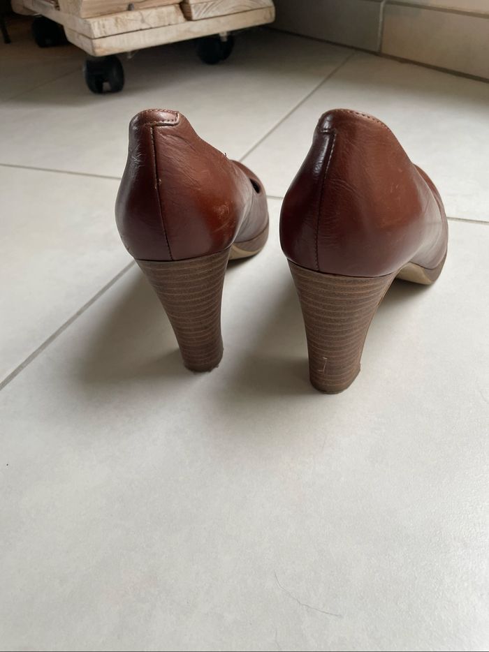 Escarpins cuir marron taille 37 - photo numéro 4