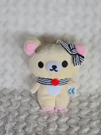Mini peluche porte-clé nounours Korilakkuma beige