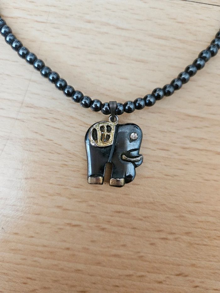 Collier hématite éléphant - photo numéro 2