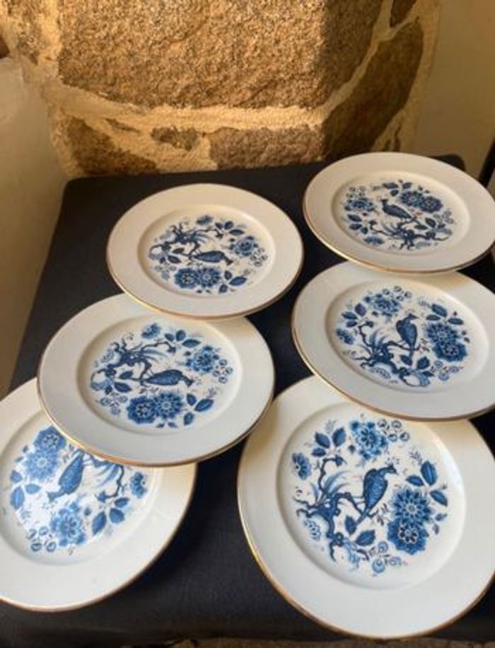 Magnifique lot de 6 petites assiettes à dessert ou fromage Limoges Vintage - photo numéro 2