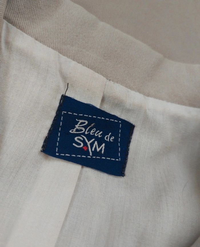 Blazer veste de tailleur beige taille 36 Bleu de Sym - photo numéro 5