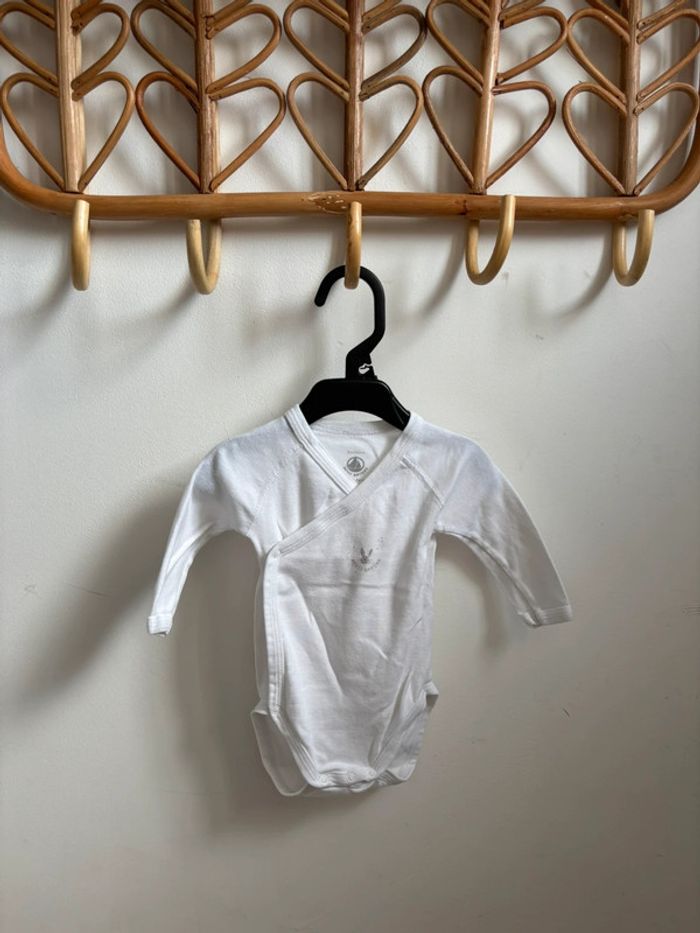 Lot 3 bodies blanc manches longues Petit Bateau Cyrillus 3 mois - photo numéro 12
