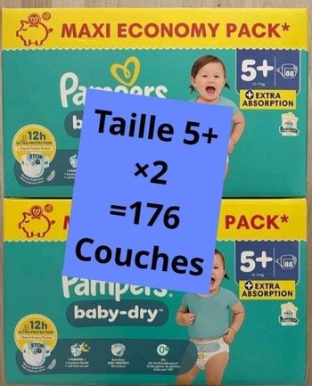 Couches pampers taille 5+   ×2