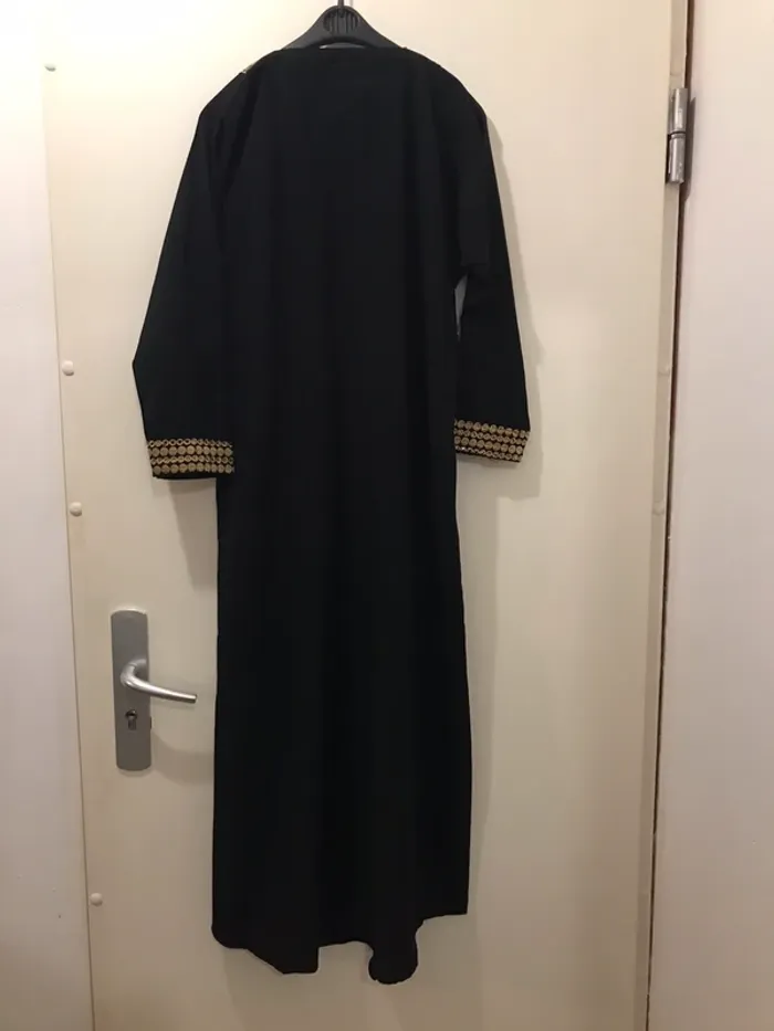 Robe longue femme orientale manches longues noires dorée taille XL - photo numéro 3