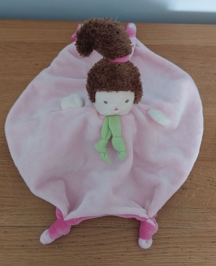 Doudou plat poupée réversible - Ajena - photo numéro 3
