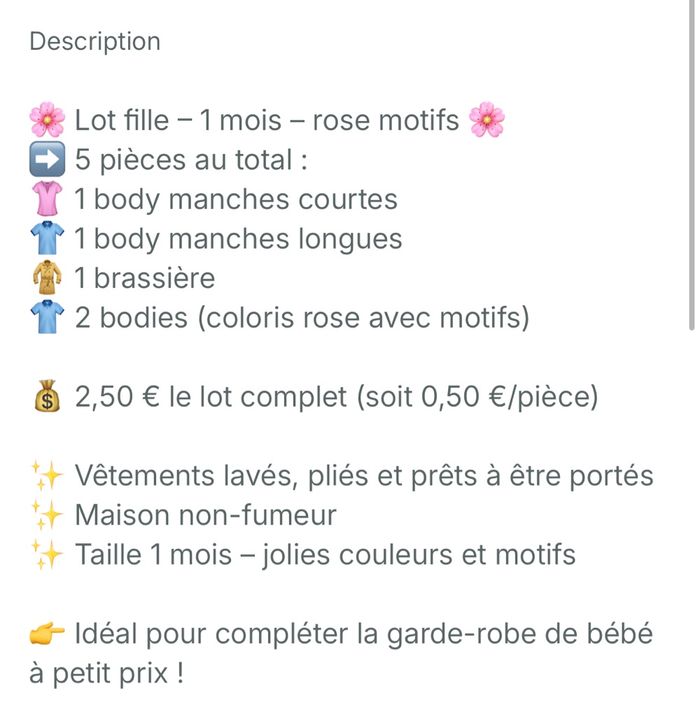 Lot  1 mois