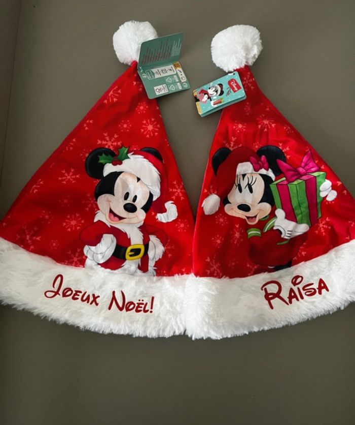 Magnifique bonnet de Noël Minnie ou Mickey