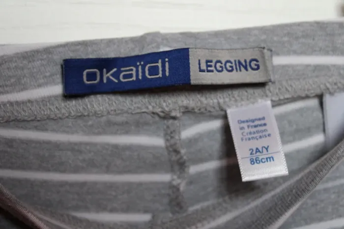 legging okaidi gris rayé blanc - photo numéro 4