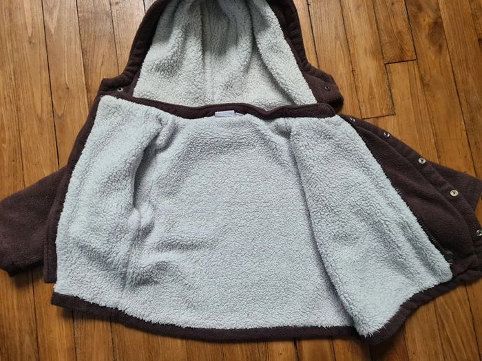 Veste 12 mois marron avec capuche - photo numéro 4