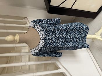 Blouse manches 3/4 bleu