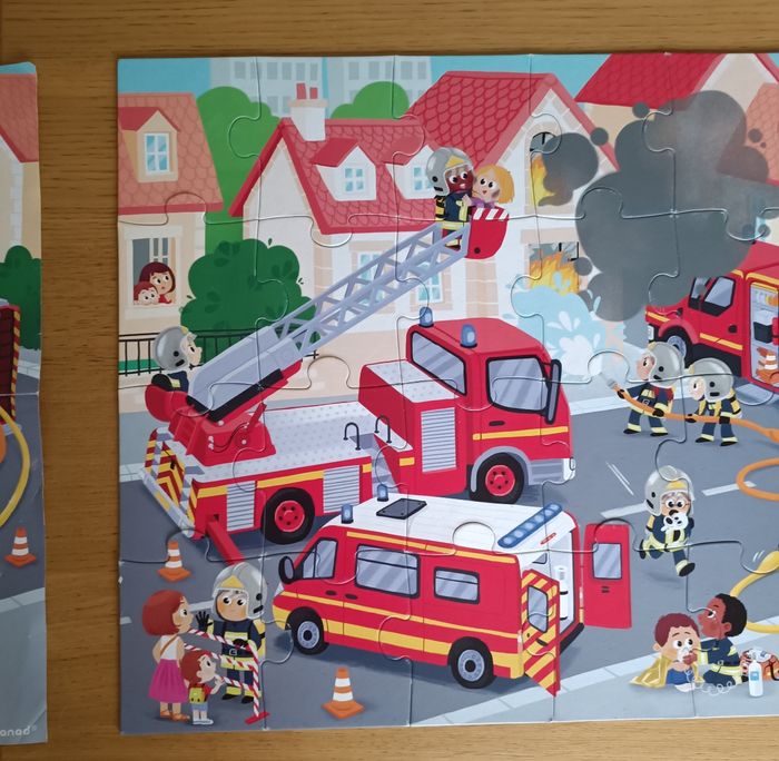 Puzzle Janod "Les pompiers" 24 pièces 3 ans+ - photo numéro 5