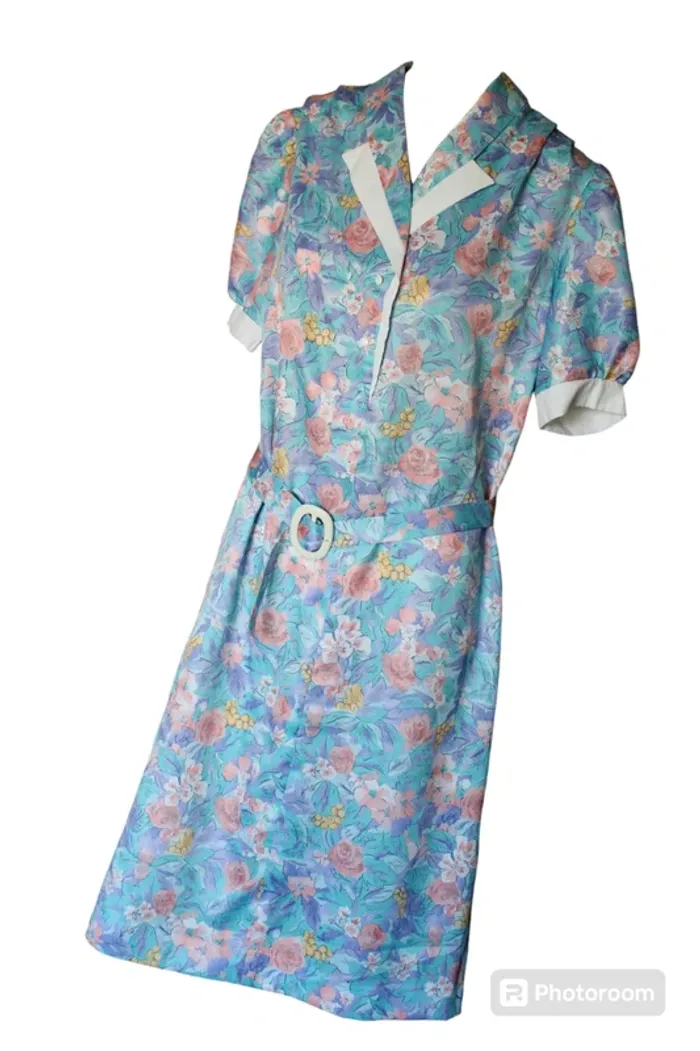 Robe vintage dress retro printemps été fleurs flower country cottage core