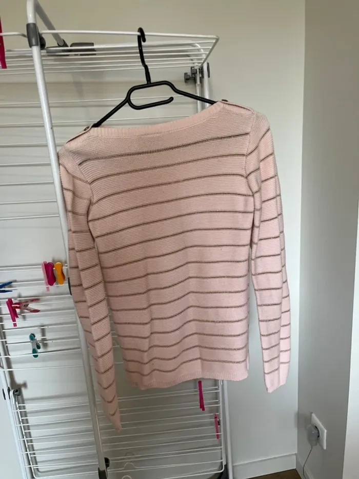 Pull  name it rose à rayures dorée 11/12 ans équivaut à un xs - photo numéro 2
