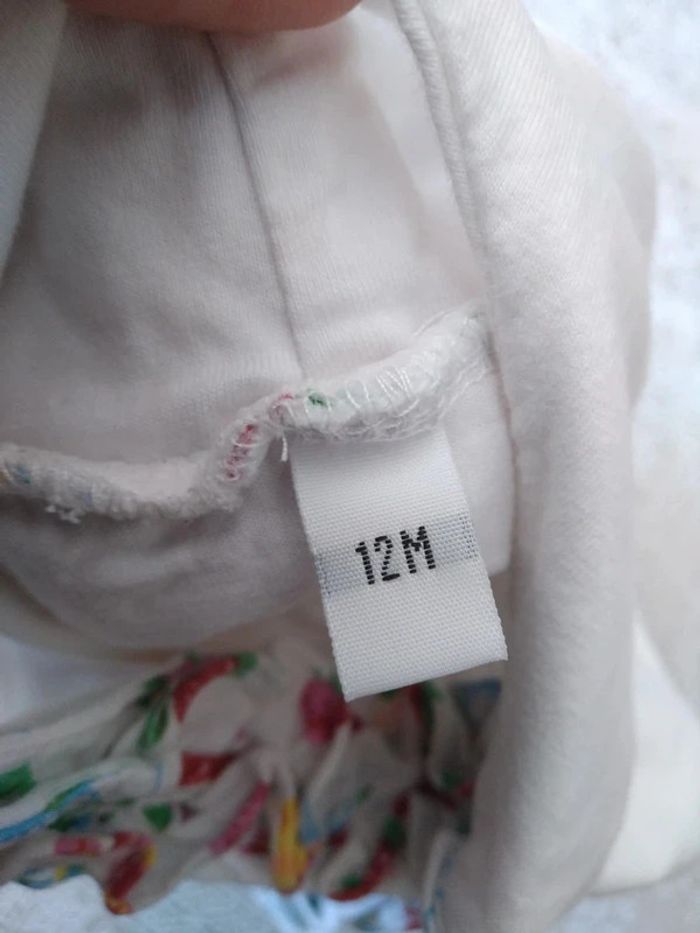 Robe combi-short blanche à fleurs multicolores 12 mois - photo numéro 5