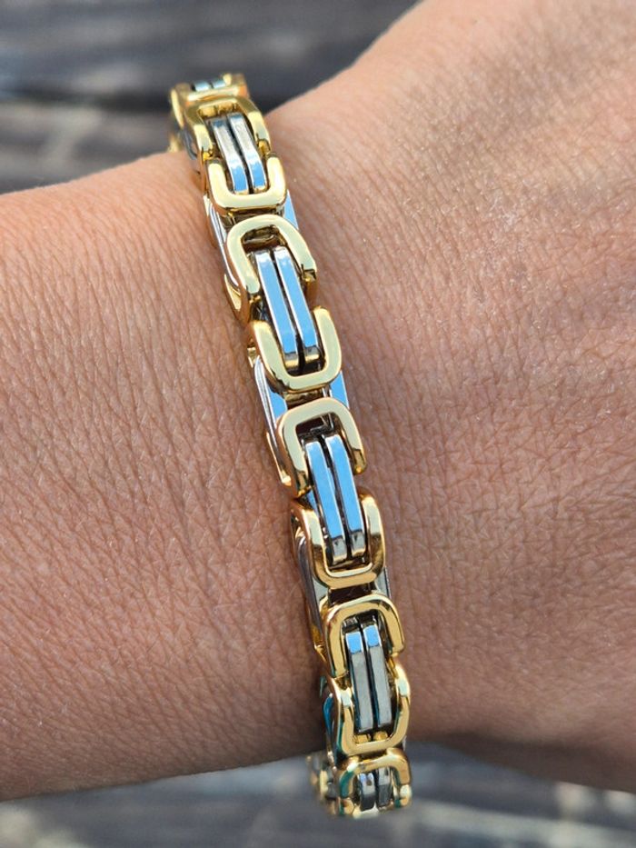 Magnifique bracelet or argent en acier - photo numéro 3