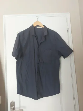 Chemise à carreaux bleu marine taille L