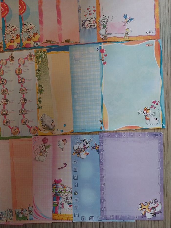 Grand Lot de 58 Feuilles Diddl A5 + 2 Enveloppes Vintage - photo numéro 3