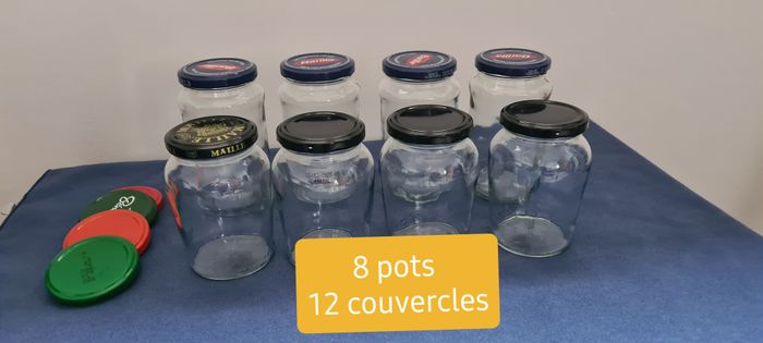 Lot 8 bocaux + 4 couvercles supplémentaires