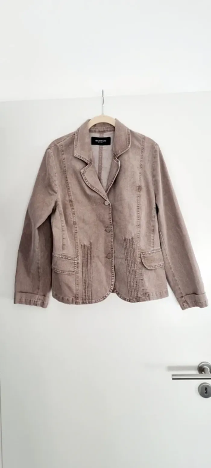 Veste en jean taupe beige burton 38