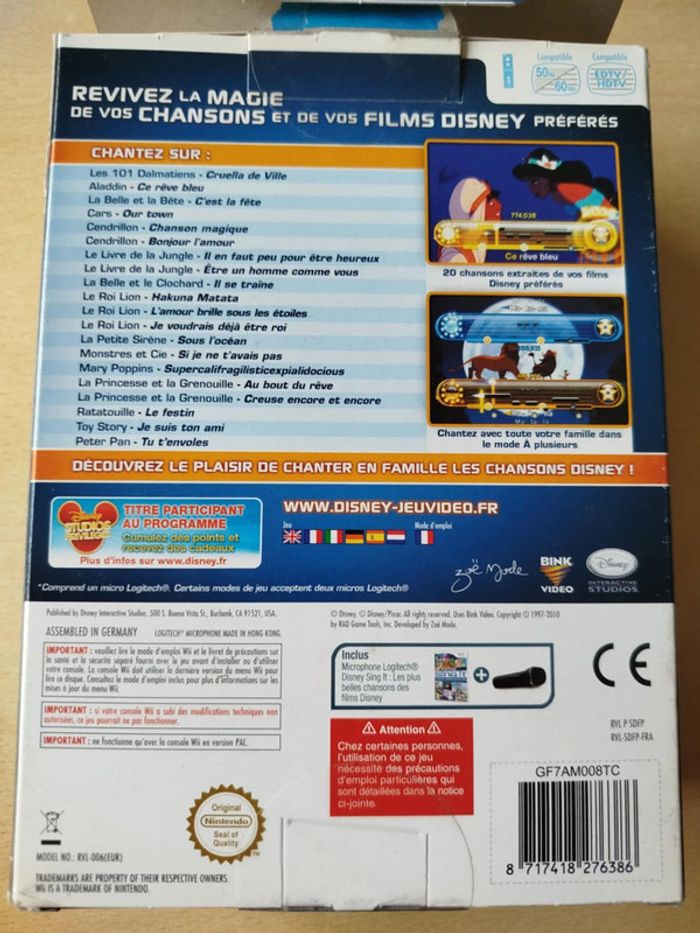 jeu Wii Sing it Disney + micro - photo numéro 3