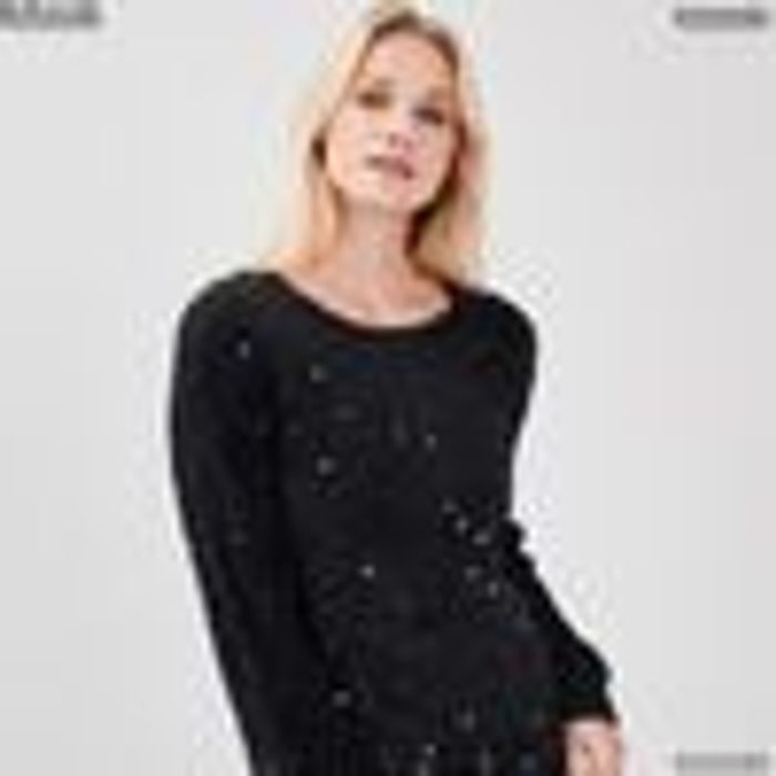 Pull manches longues à sequins noir femme - taille 4 – Bréal - photo numéro 5