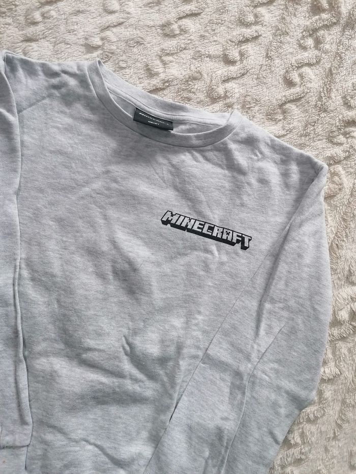 Pull sweat-shirt Minecraft 💚🩶  garçon 14 ans