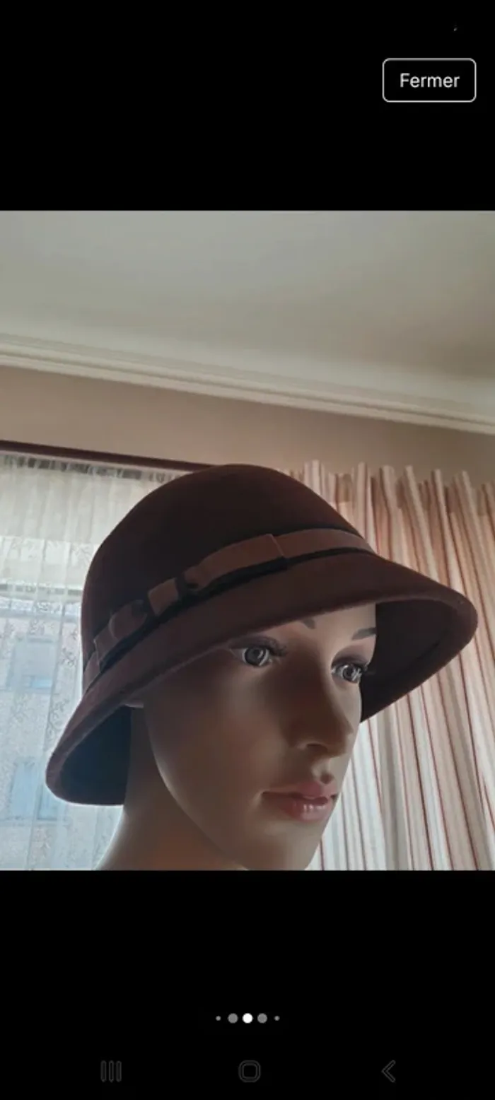 Chapeaux femme marron Veritas en laine 56cm - photo numéro 6