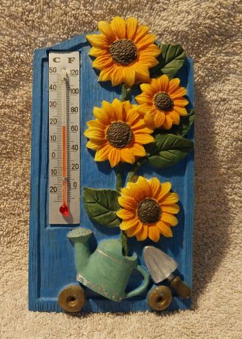 vintage thermomètre mural décoration Tournesols jardin fleur Fonctionne