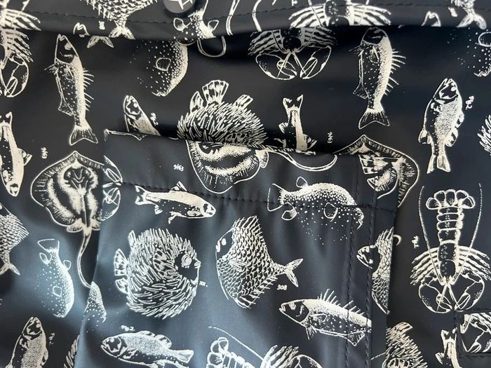 Imperméable  coupe vent captain corsaire imprimé poisson et homard neuf 4 ans veste de pluie mixte - photo numéro 7
