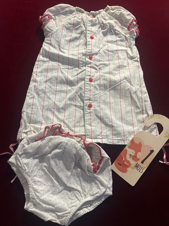 Ensemble vêtement fille robe +culotte 1 mois
