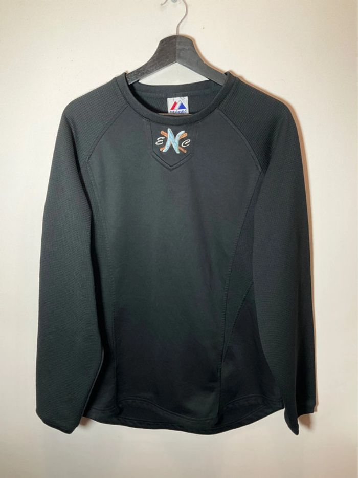Sweat long à col rond pour homme Majestic noir taille M 186