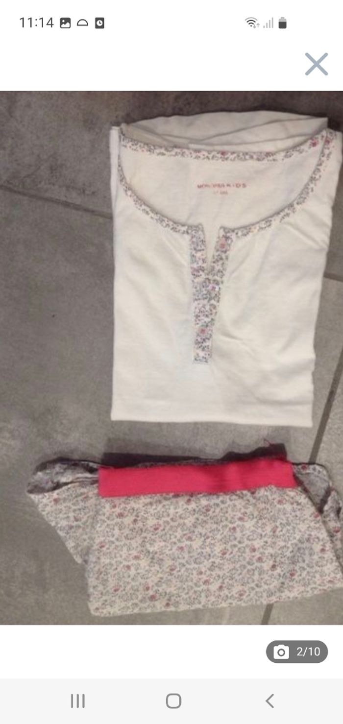 Pyjashort fille Monoprix Kids 12 ans blanc et imprimé - photo numéro 2