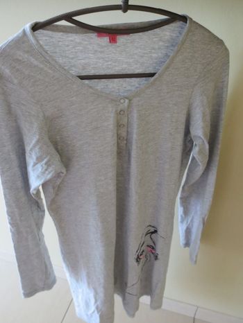 Pyjama gris chemise de nuit