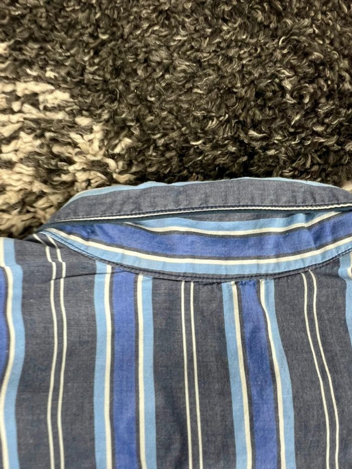 Chemisette, haut de pyjama Ralph Lauren rayé bleu et blanche taille XL - photo numéro 8