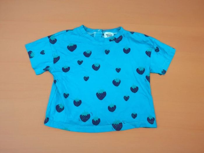 T-shirt turquoise fraises TAO - photo numéro 2